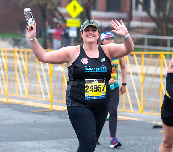 A Dana-Farber Marathon Challenge participant on the marathon course