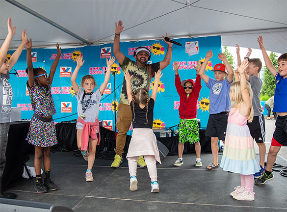 Children dancing at the Jimmy Fund Scooper Bowl