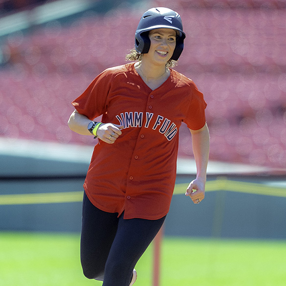 Jimmy Fund Day participant running the bases at Fenway Park