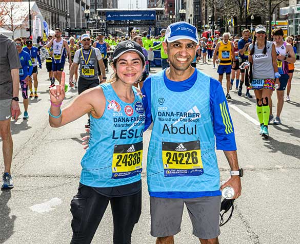 A Dana-Farber Marathon Challenge participant helps raise money to cure cancer
