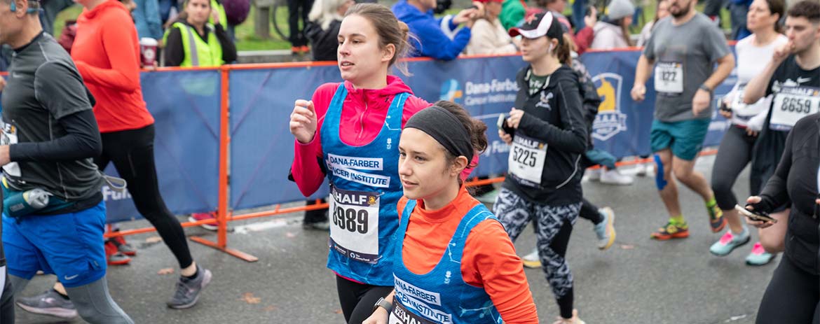Two Run for Dana-Farber runners participating in the B.A.A. Half Marathon