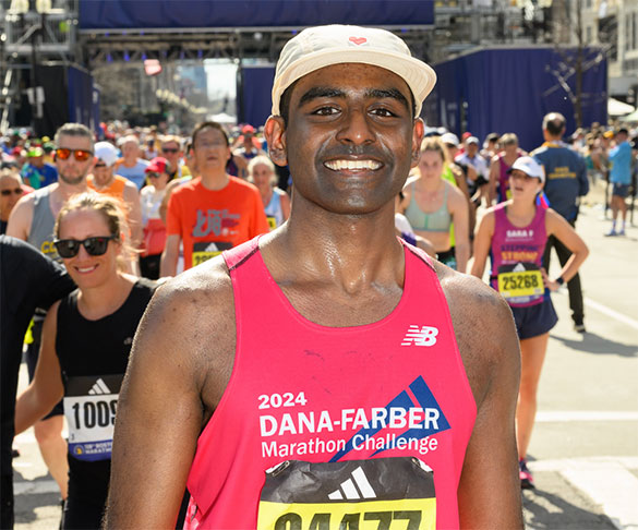 Dana-Farber Marathon Challenge runner at the finish line