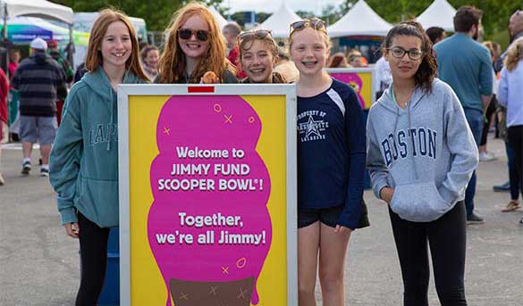 Scooper Schools participants pose for a photo Jimmy Fund Scooper Bowl