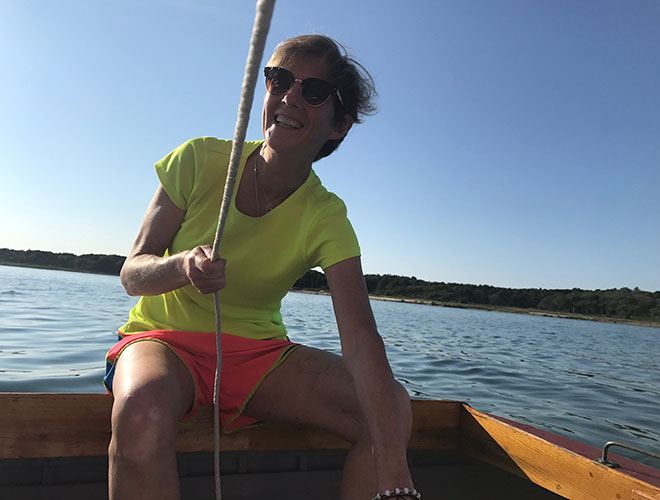 Duncan, a Dana-Farber patient sailing