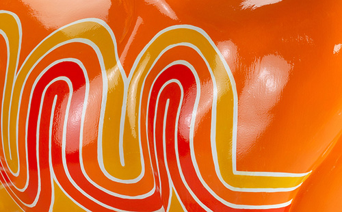Orange and red cow close-up