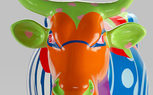 Colorful cow close-up