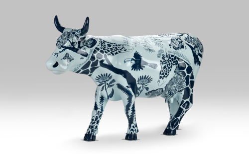 Safari themed cow facing left