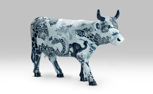 Safari themed cow facing right
