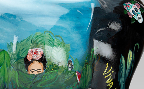Frida Kahlo inspired cow close-up