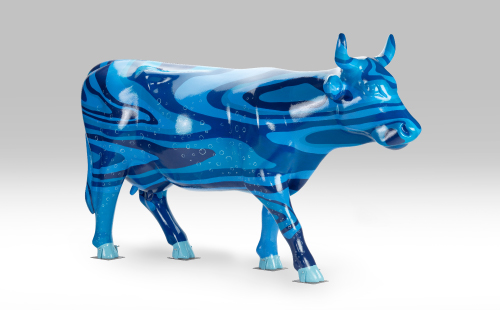 Blue cow facing right