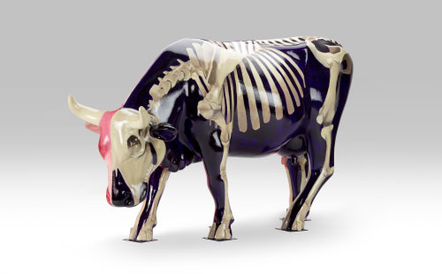 Cow skeleton design facing left