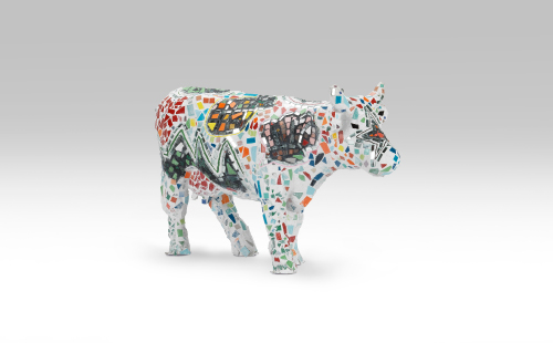 Mosaic mini cow facing right