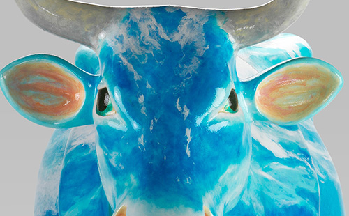 Sea designed cow close-up