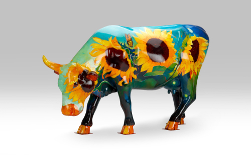 Sunflower cow facing left