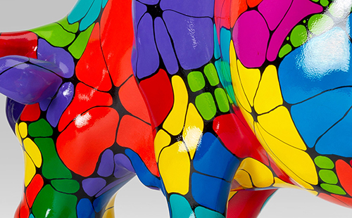 Colorful cow close-up