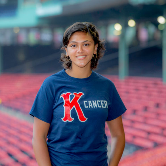 A Jimmy Fund Clinic patient at Fenway Park