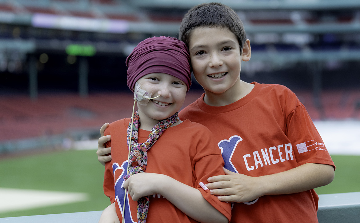Two Jimmy Fund Center patients hang out at Fenway Park