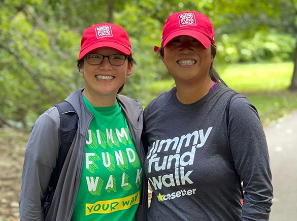 Two Jimmy Fund walkers on Walk Day