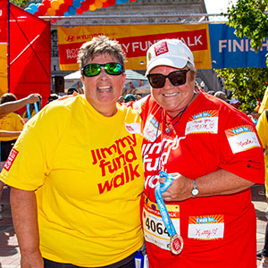 Two Walk volunteers at the Finish Line