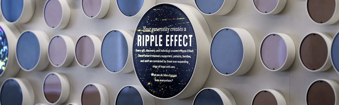 The Ripple Effect display at Dana-Farber